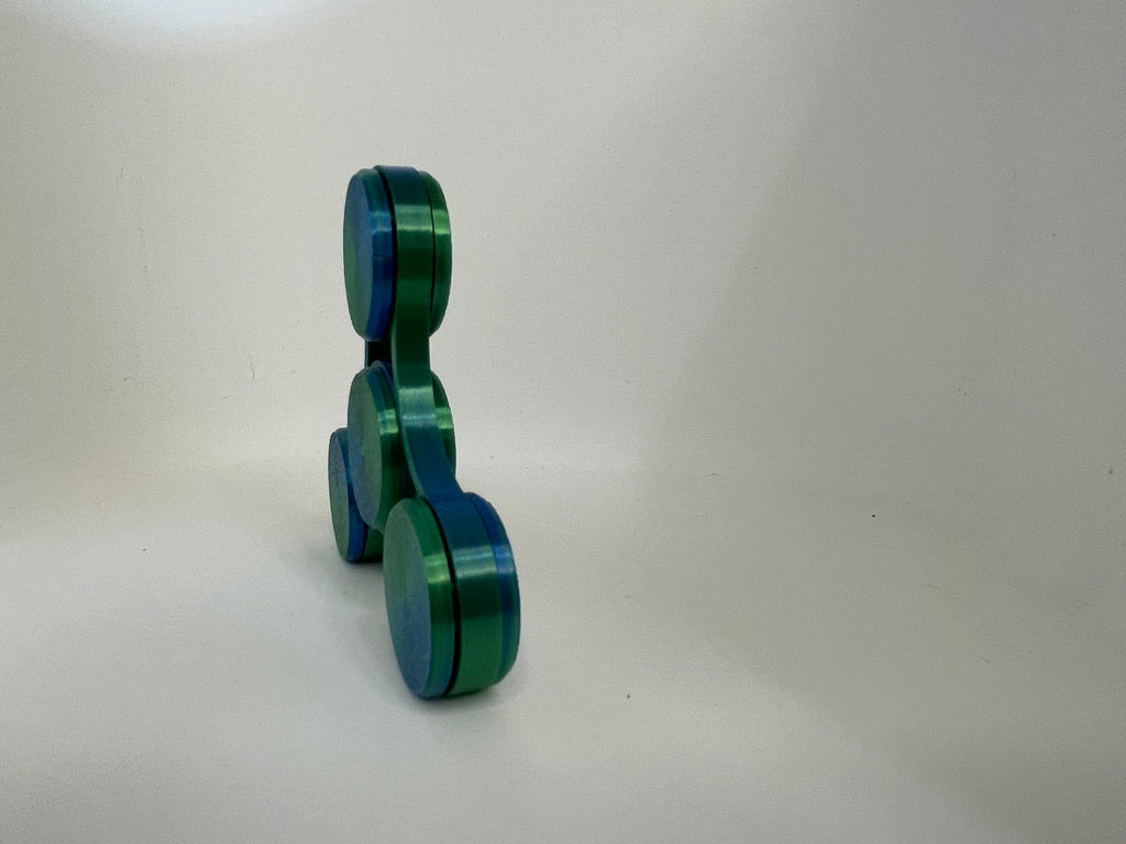 Blue-Green Fidget Spinner – Three-Lobe Design – Print Pals 3D