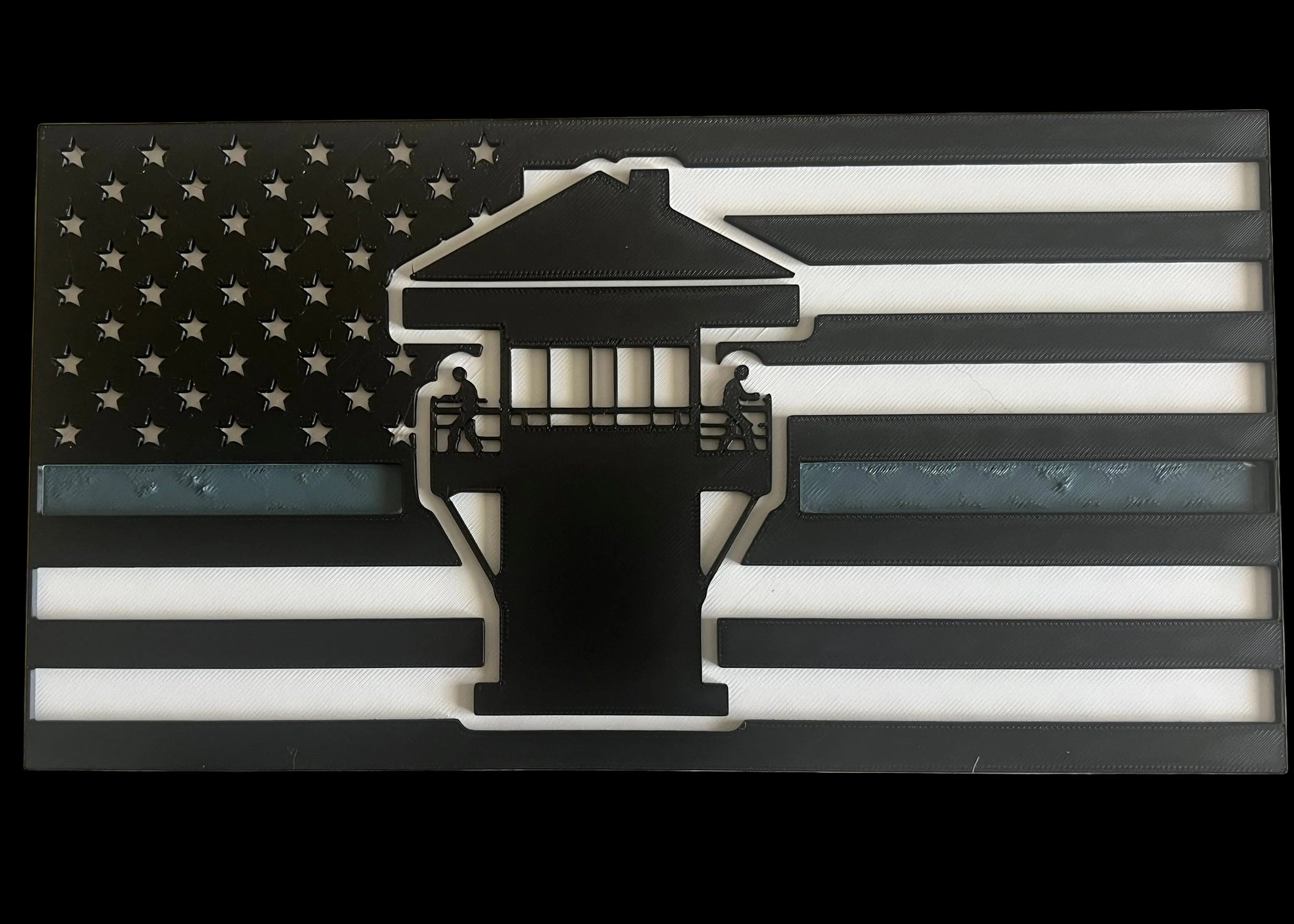 Thin Gray Line Corrections Flag – 3D Printed Wall Art