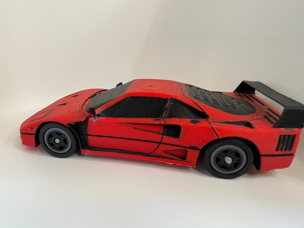 Red Sports Car – 3D Printed Display Model – additional view