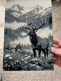 🦌 Elk Mountain Scene – 3D Printed Wildlife Wall Art 🏔️