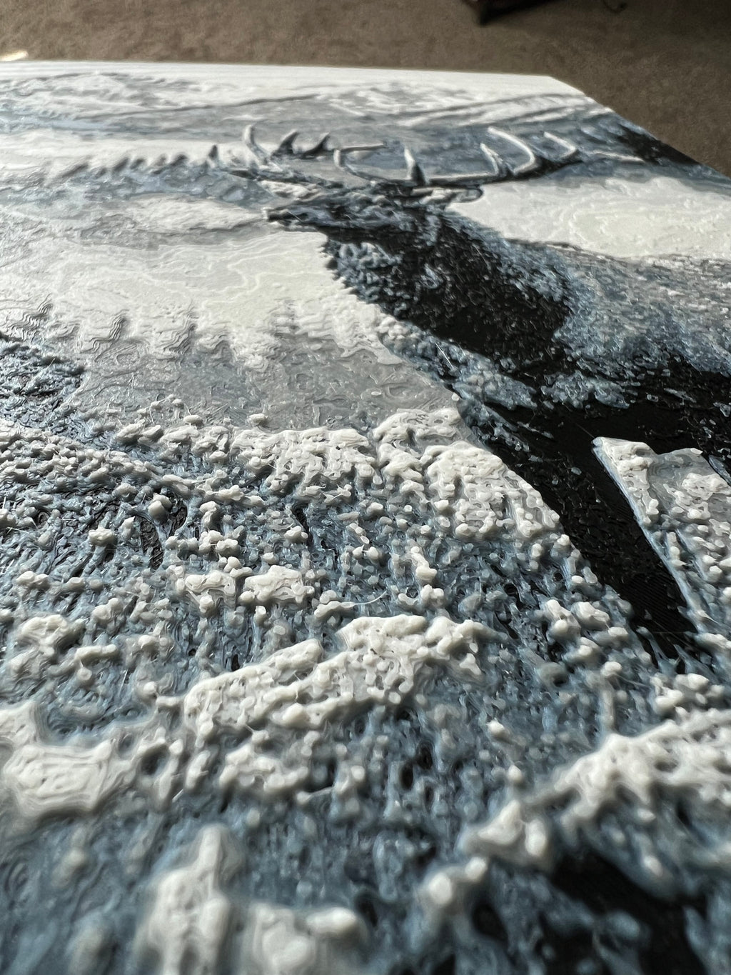 🦌 Elk Mountain Scene – 3D Printed Wildlife Wall Art 🏔️