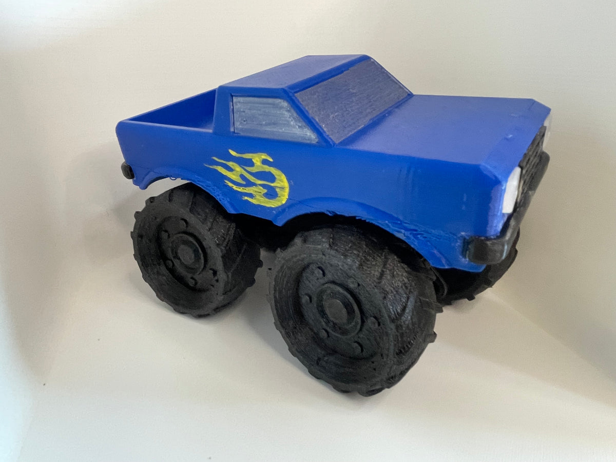 Blue Monster Truck – 3D Printed Model – additional view