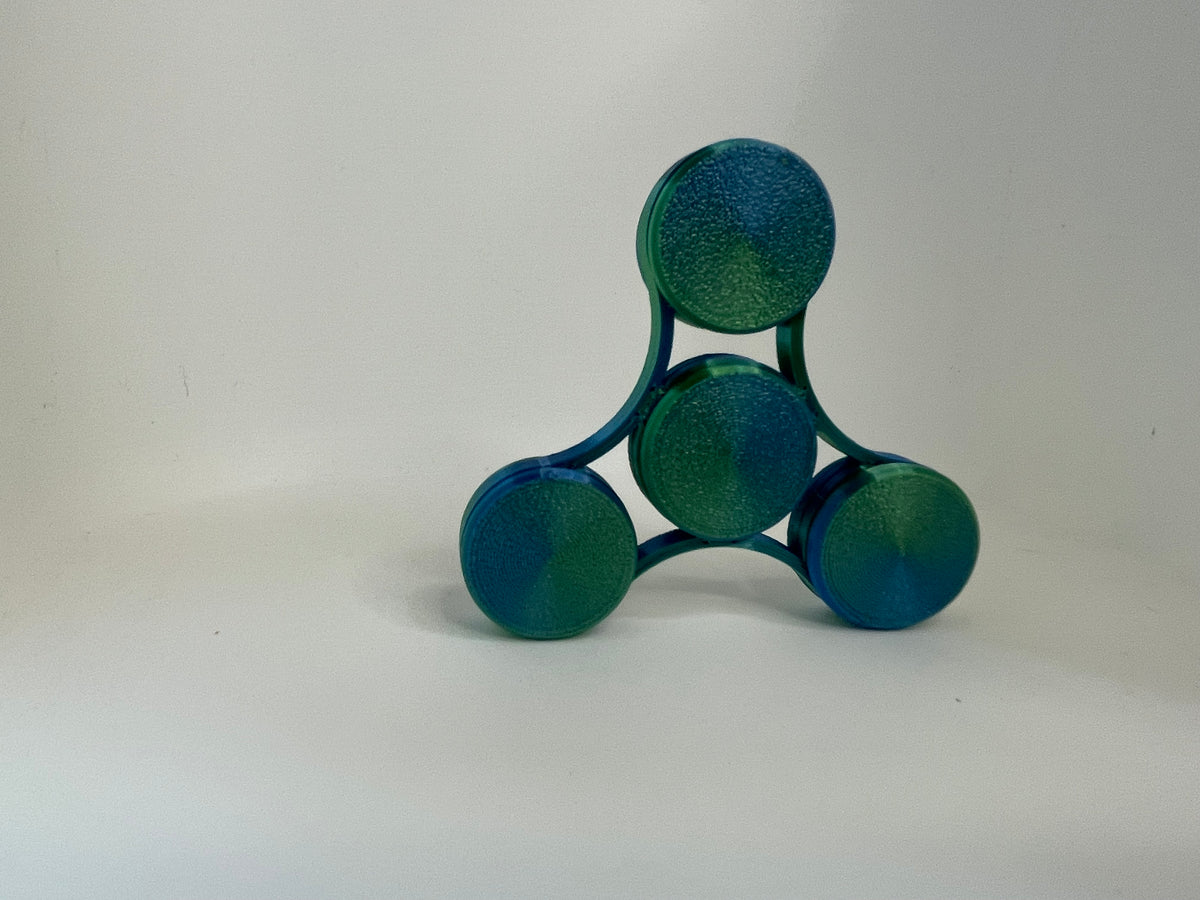 Blue-Green Fidget Spinner – Three-Lobe Design – additional view