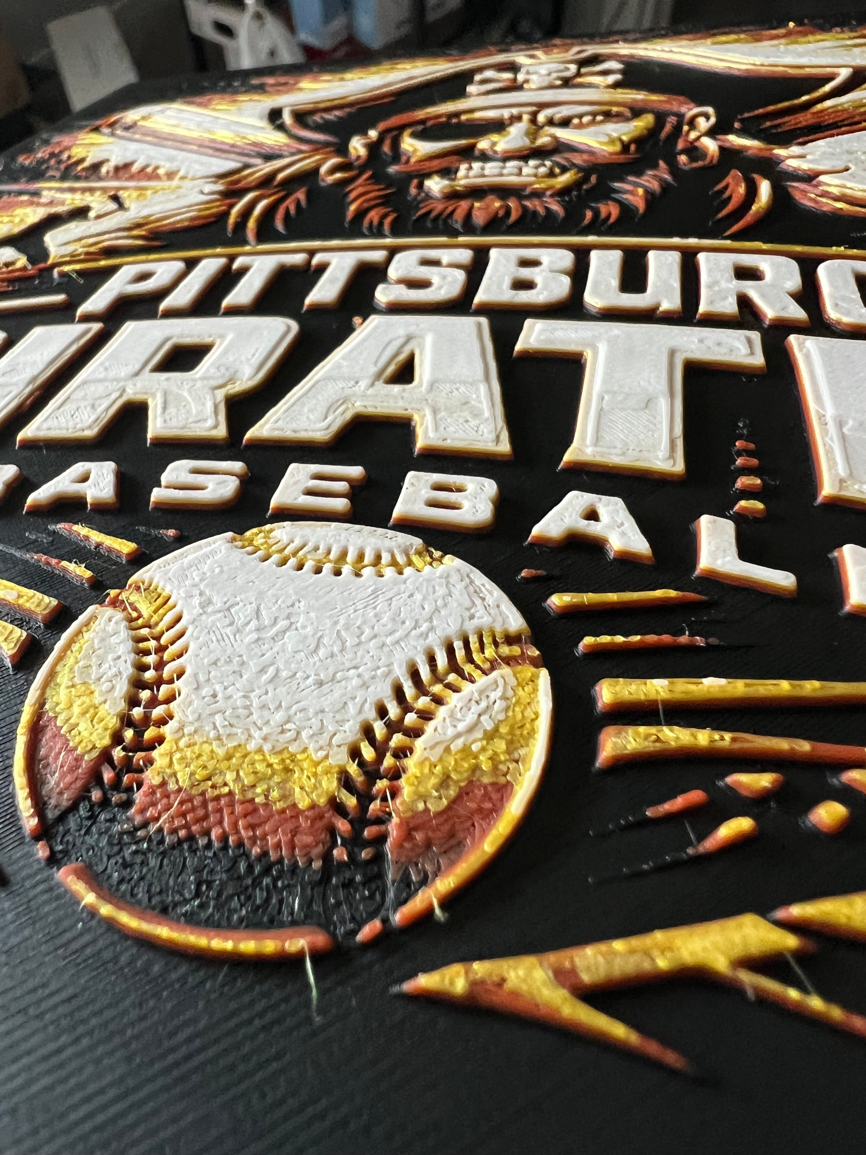Pittsburg Pirates Baseball – Custom 3D Printed Wall Art
