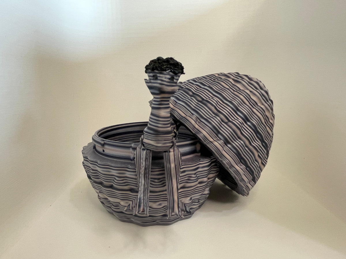 Textured Orb Container with Hand Detail – additional view