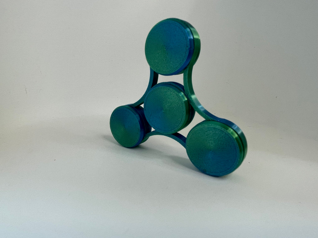 Blue-Green Fidget Spinner – Three-Lobe Design – additional view