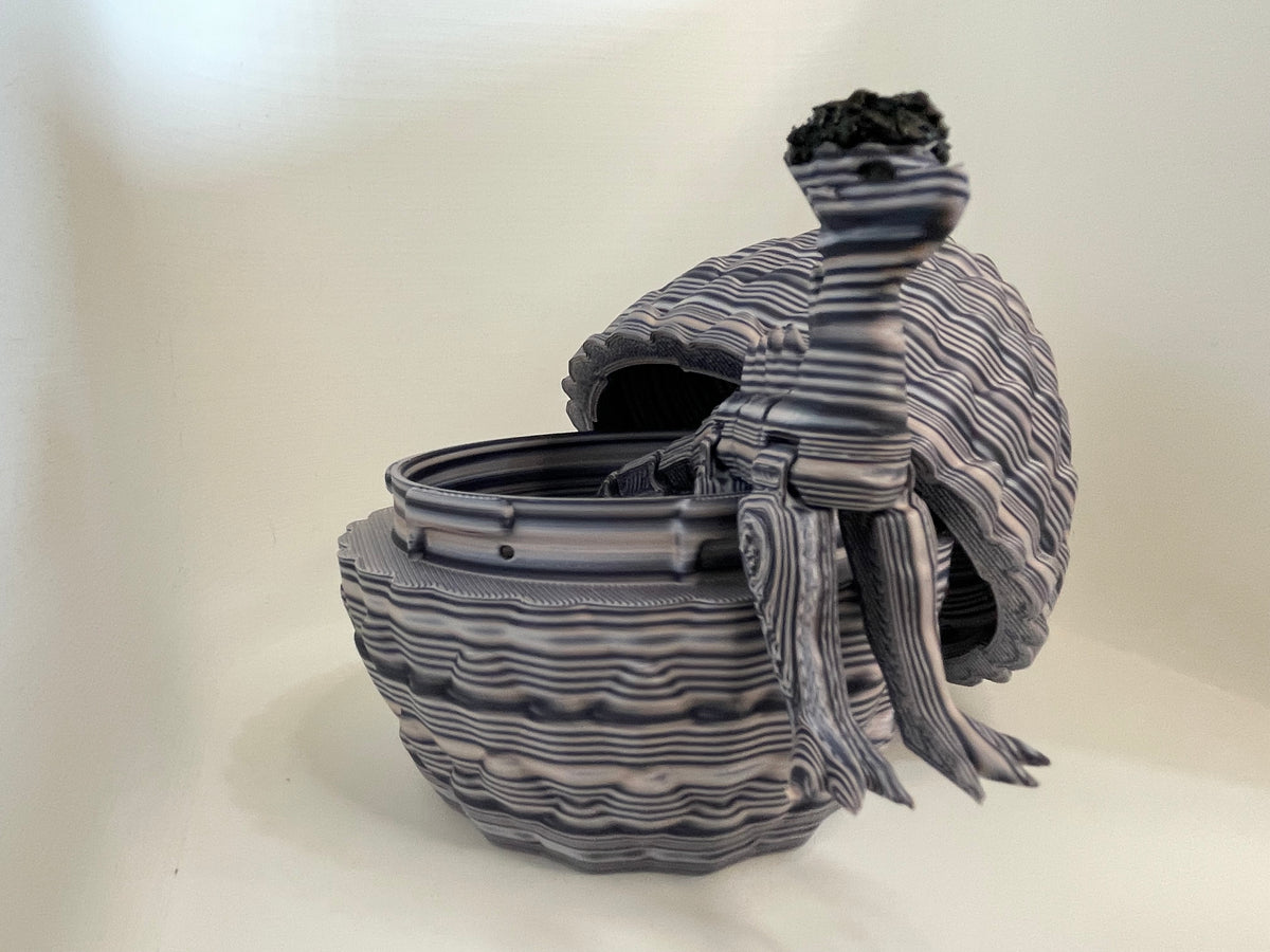 Textured Orb Container with Hand Detail – additional view