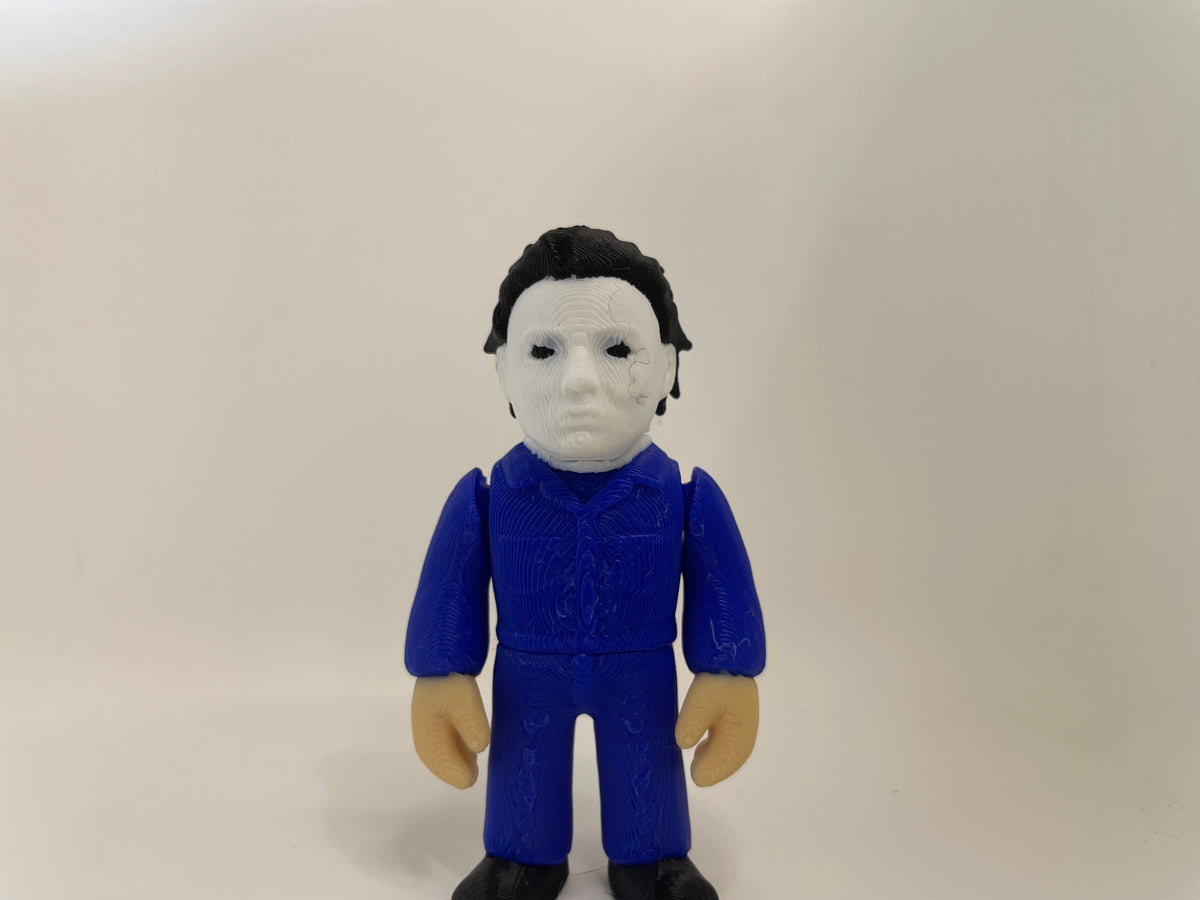 White Mask Character – Blue Coveralls Figure – product photo