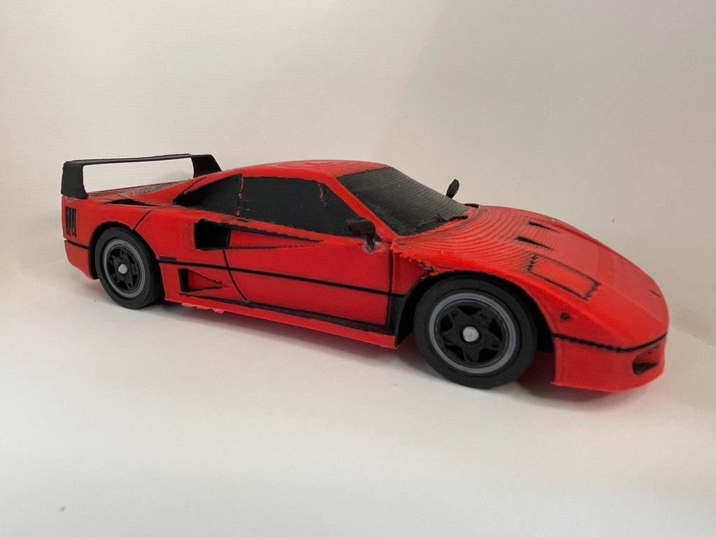 Red Sports Car – 3D Printed Display Model – additional view