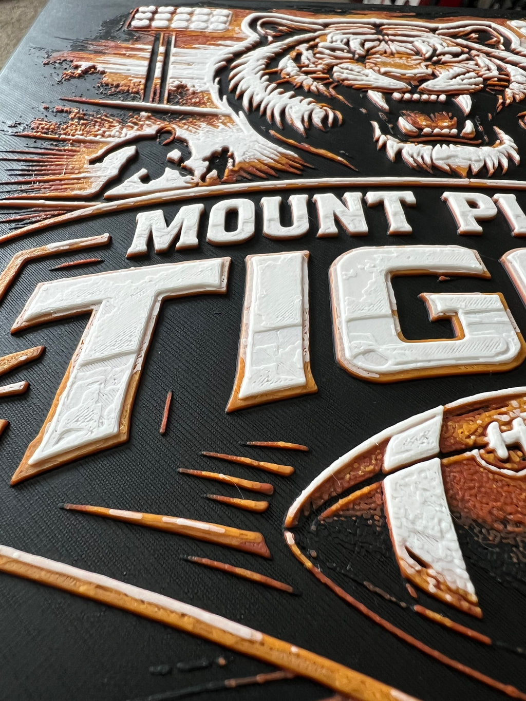 Tiger Football – Custom 3D Printed Wall Art