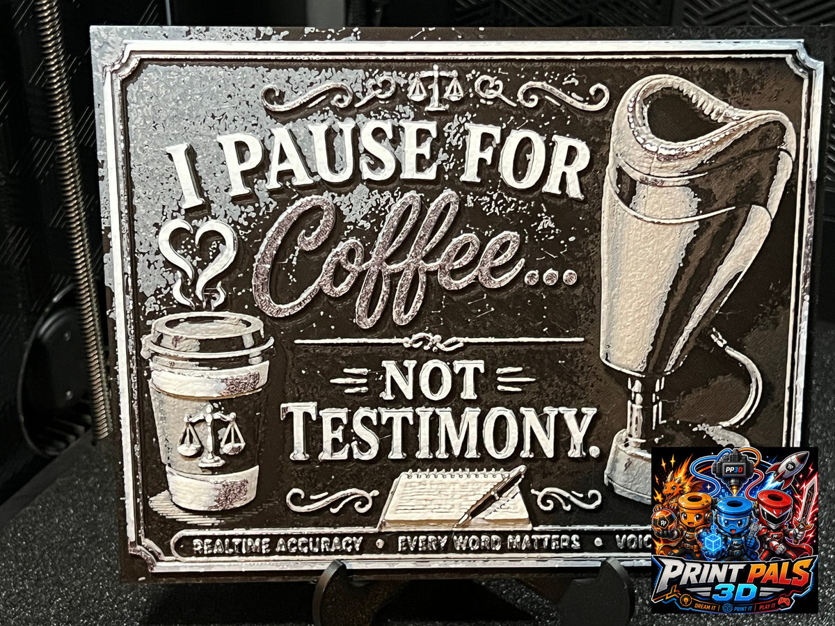 I Pause For Coffe. Not Testimony - Print Pals 3D