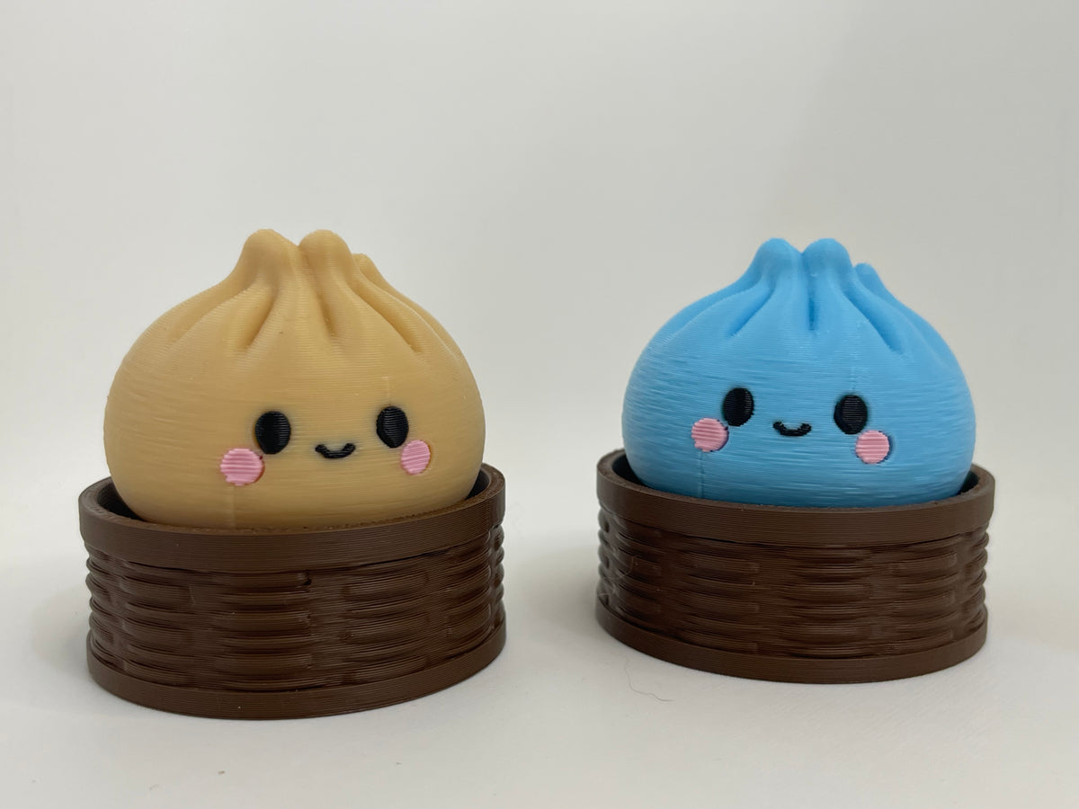 Smiling Dumpling in Basket – Desk Figurine – product photo